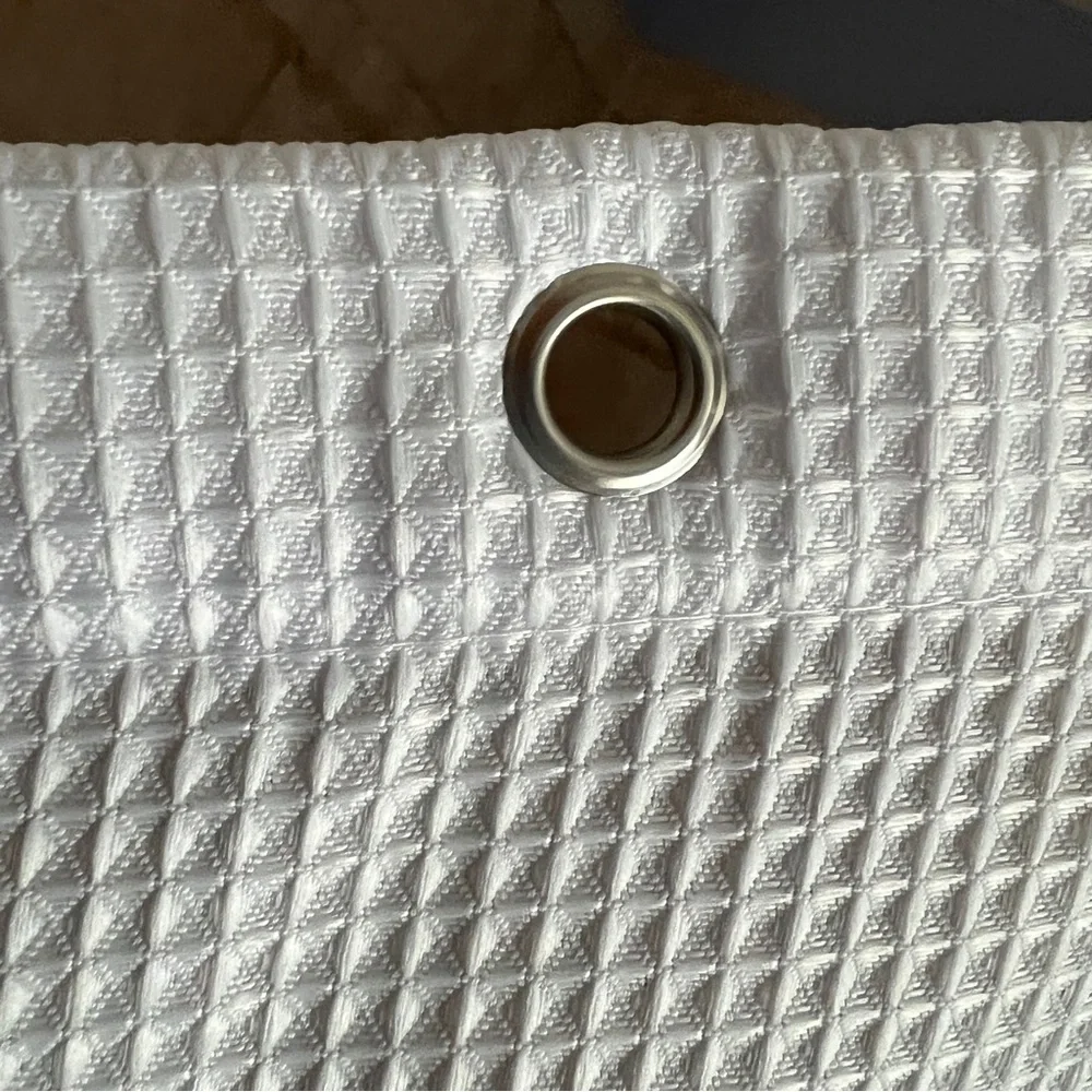 Heavy Duty Waffle Shower Curtain - 72W x 72H - Hotel Quality - White